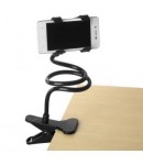 Universal Flexible Long Arm Mobile Phone Holder Stand with Clipper for home, office, car, travel, black